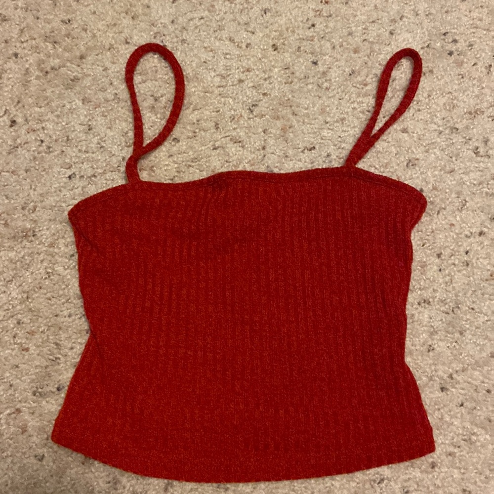 SHEIN. Red crop tank top.
